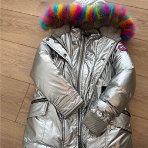 Appaman Silver Jacket with Colorful Fur